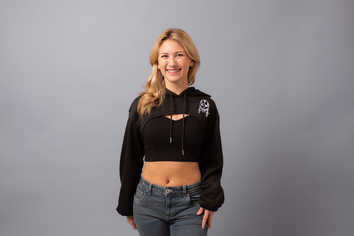 2-Piece Super Crop Hoodie Black