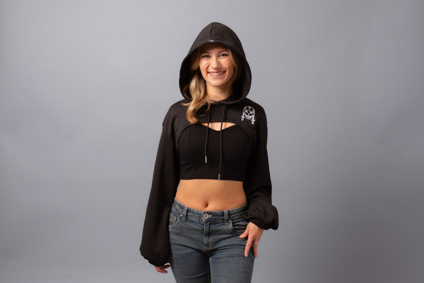 2-Piece Super Crop Hoodie Black