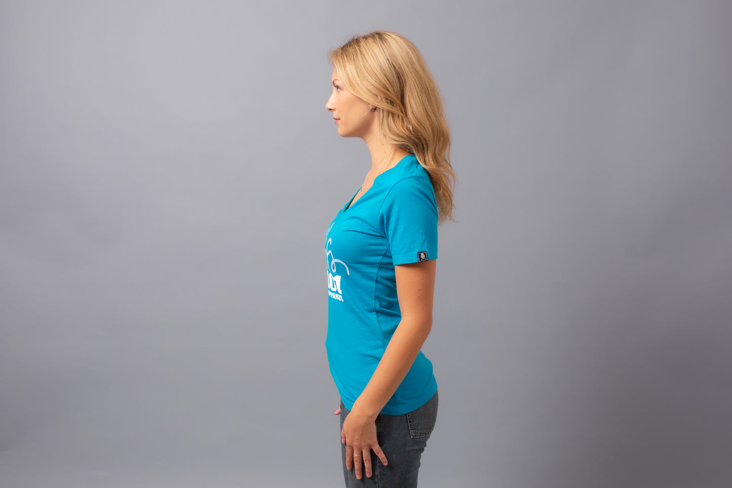 Signature V-Neck--Aqua
