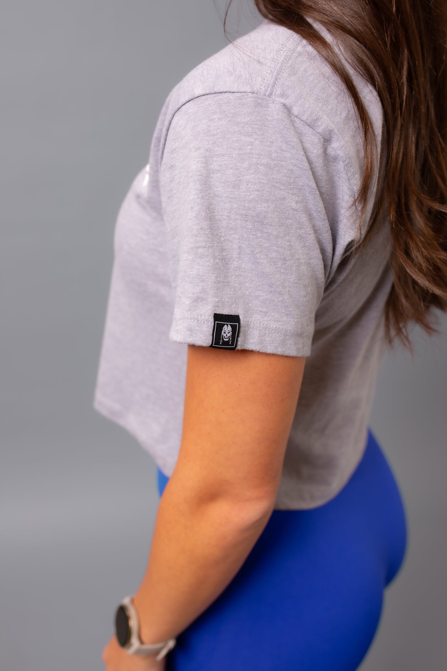 Crop Top--Heather Grey