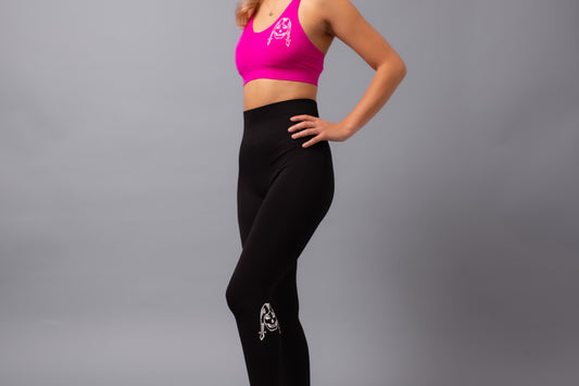 High Waisted Seamless Leggings--Black