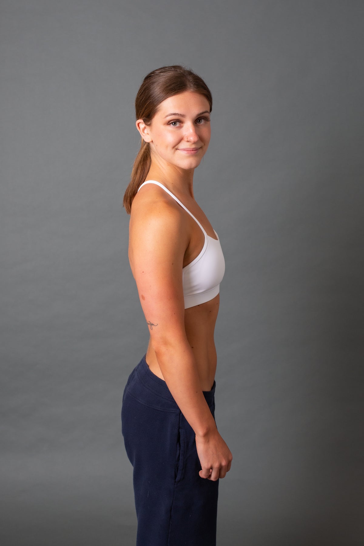 Racerback Sports Bra--White