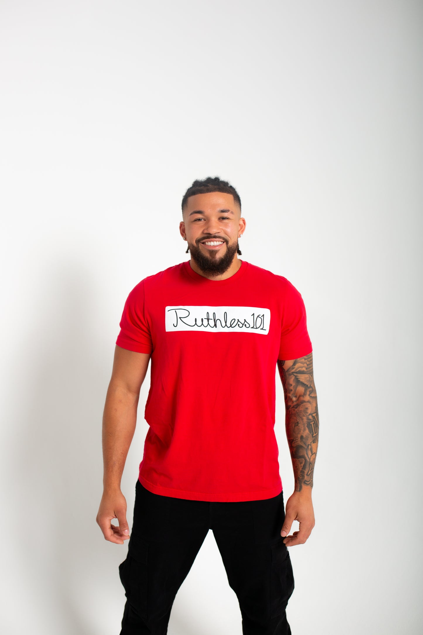 Rectangle Signature T-Shirt--Red