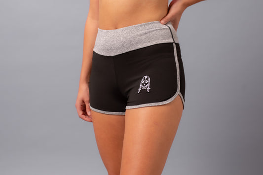 Yoga Shorts--Black/Grey
