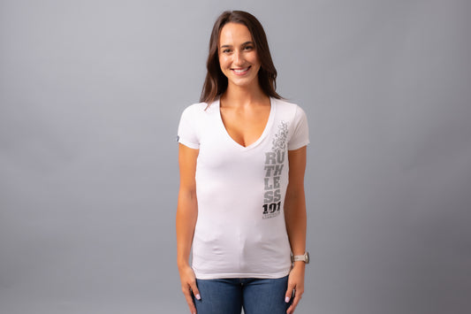 Ruthless101 V-Shirt--White
