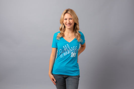Signature V-Neck--Aqua
