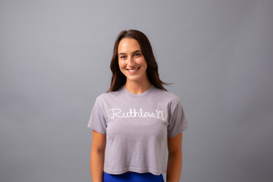 Crop Top--Heather Grey