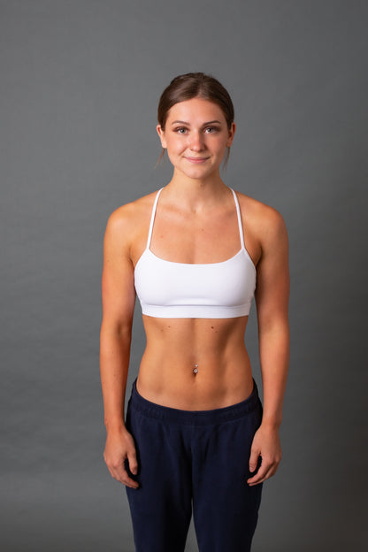 Racerback Sports Bra--White
