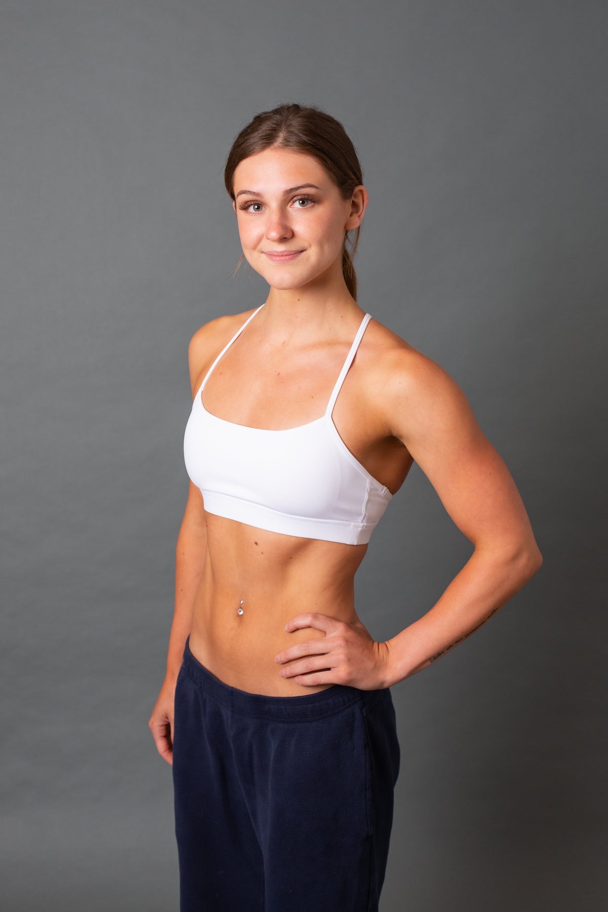 Racerback Sports Bra--White