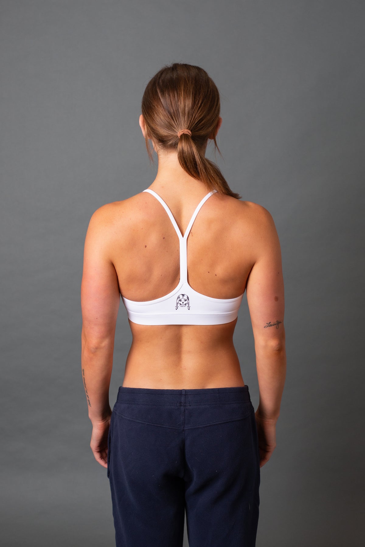 Racerback Sports Bra--White