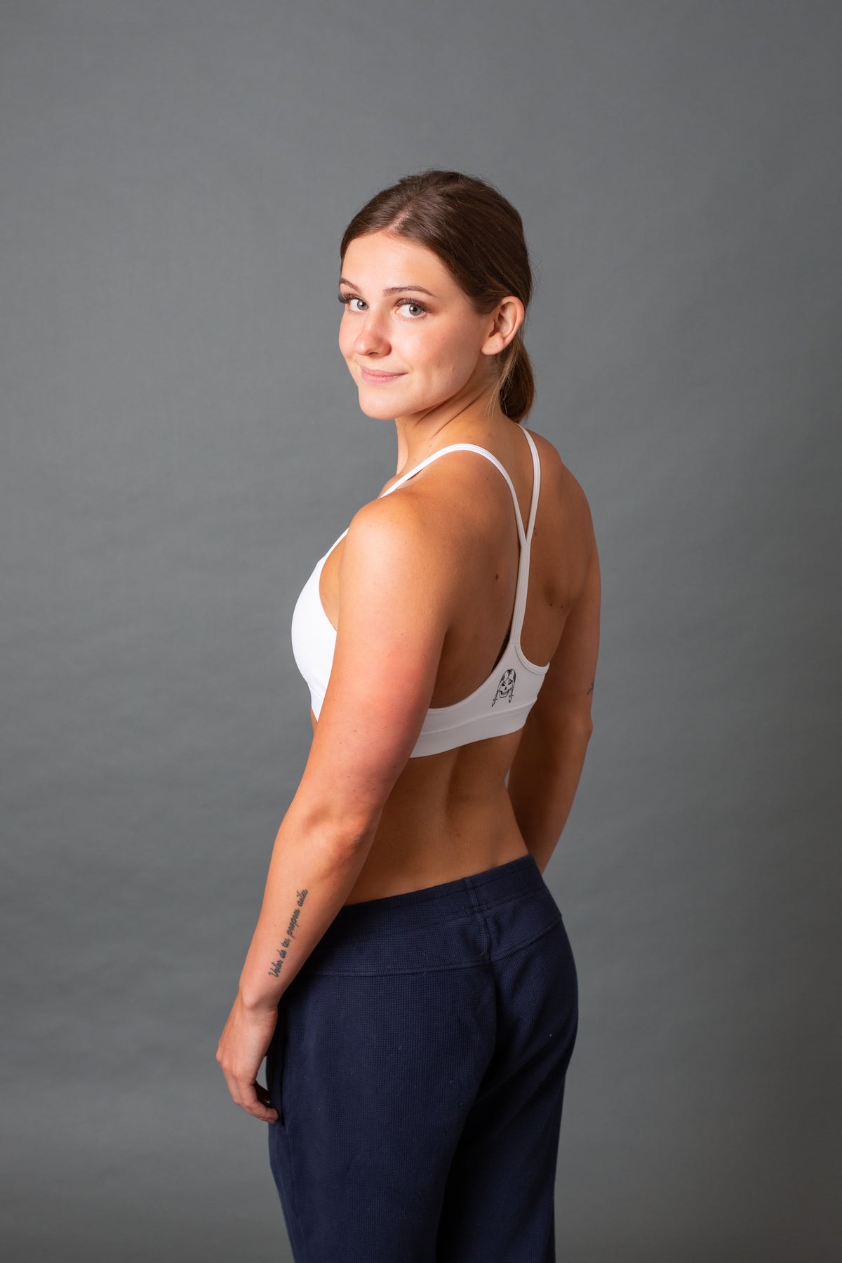 Racerback Sports Bra--White