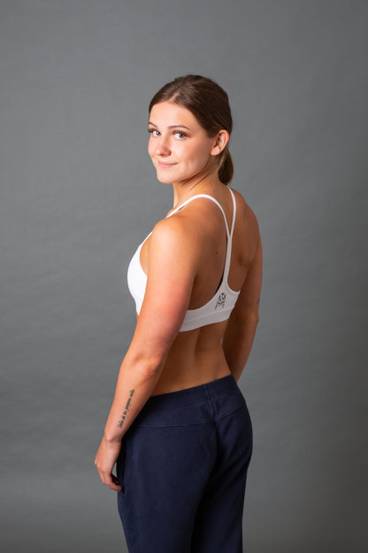 Racerback Sports Bra--White