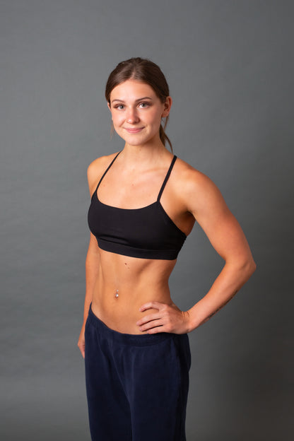 Racerback Sports Bra--Black