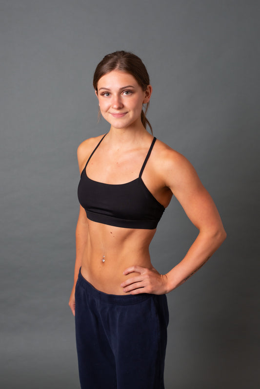 Racerback Sports Bra--Black