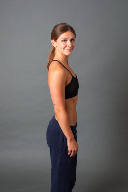 Racerback Sports Bra--Black
