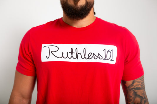 Rectangle Signature T-Shirt--Red